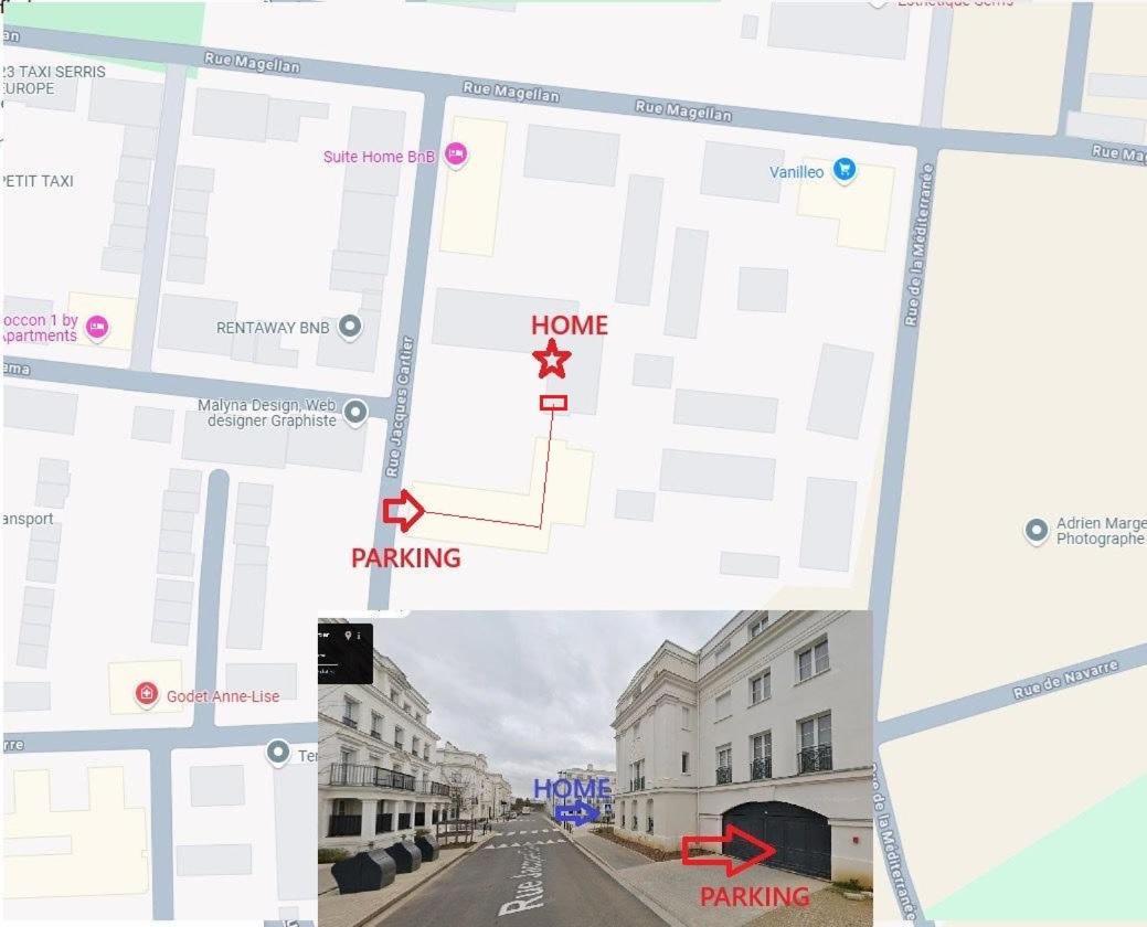 Le Cartier Appt F3, 7Mn Disneyland, Parking,Terrace Serris Exteriör bild